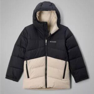 Columbia Boys Arctic Blast II Black and Cream Puffer Coat
